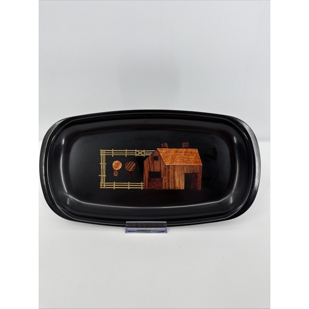 Vintage McM Serving Tray Couroc California Mid-Century Modern Barn Ranch Barware